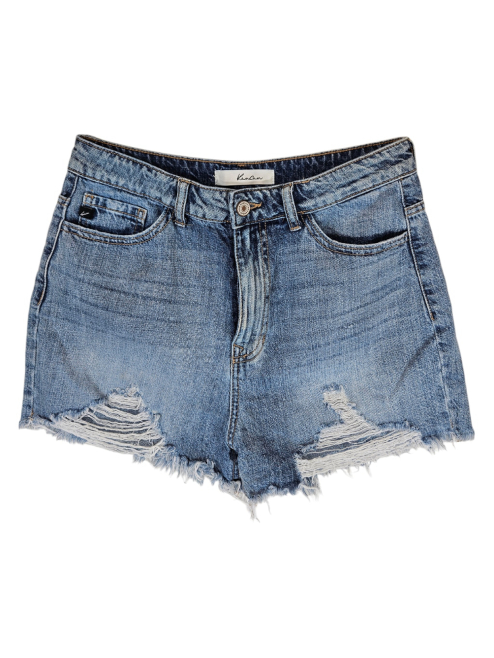 Kancan Distressed Denim Shorts Frayed Hem Size M Style KC9145M High Rise 29
